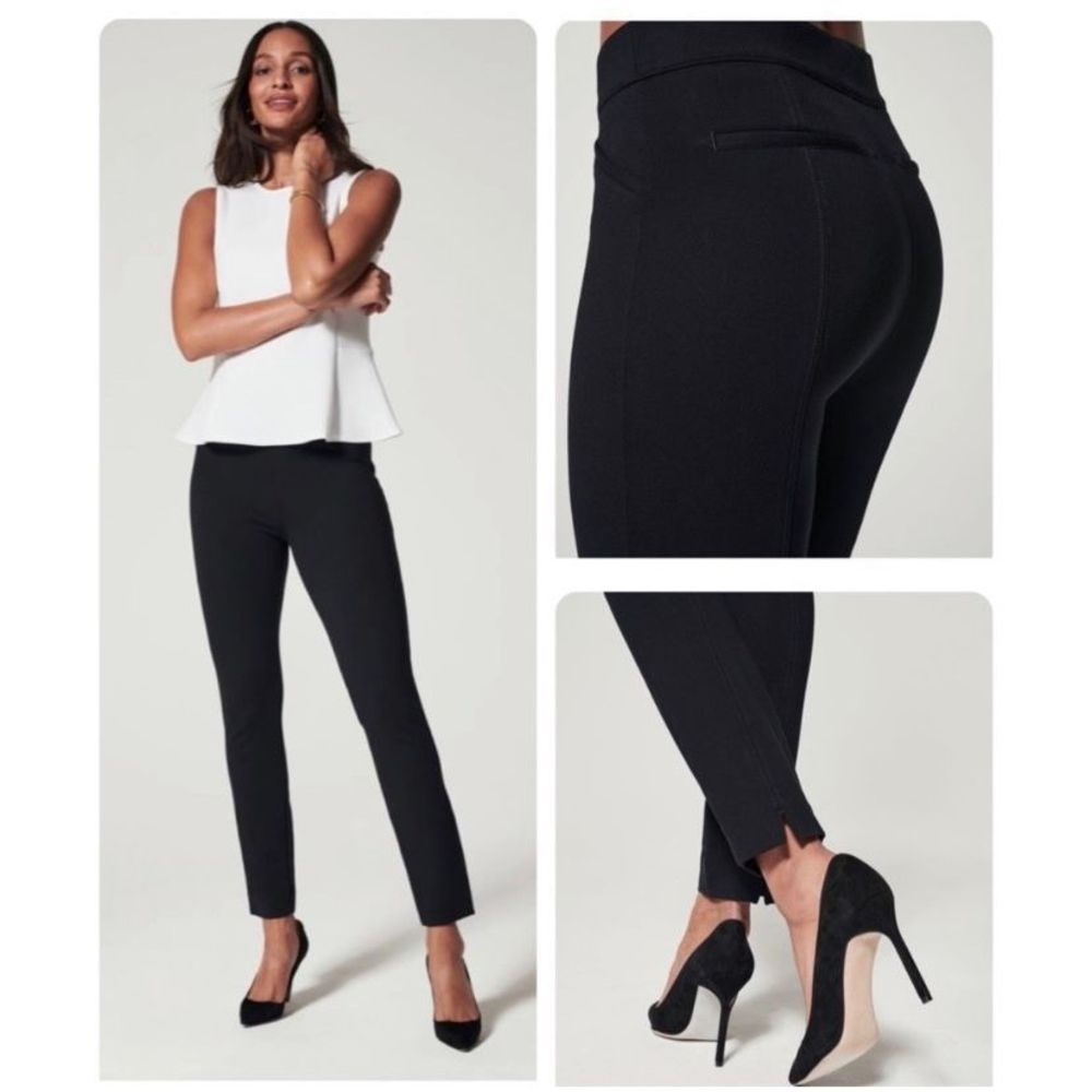 SPANX The Perfect Pant Ankle Backseam Skinny Pant in Classic Black Medium